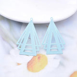 30pcs Filigree Triangle Charms Rhodium Plated Pendant Jewelry Making DIY