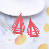 30pcs Filigree Triangle Charms Rhodium Plated Pendant Jewelry Making DIY
