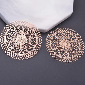 30pcs AD3143 40mm Painted Brass Filigree Drop Charms DIY Earring Findings