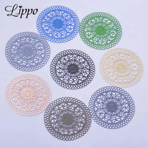 30pcs AD3143 40mm Painted Brass Filigree Drop Charms DIY Earring Findings