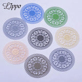 30pcs AD3143 40mm Painted Brass Filigree Drop Charms DIY Earring Findings