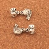 Big Head Fish Charm Beads Dangle for Bracelets 15pcs
