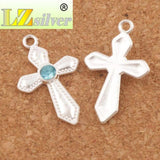 Crystal Sword Cross Charm Beads Pendants 6Colors 35pcs Alloy Jewelry DIY L1554
