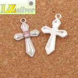 Crystal Sword Cross Charm Beads Pendants 6Colors 35pcs Alloy Jewelry DIY L1554