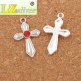 Crystal Sword Cross Charm Beads Pendants 6Colors 35pcs Alloy Jewelry DIY L1554