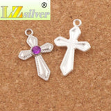 Crystal Sword Cross Charm Beads Pendants 6Colors 35pcs Alloy Jewelry DIY L1554