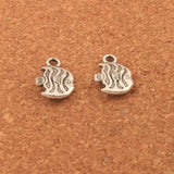 Antique Silver Tropical Fish Charms Pendants 35pcs 14.9x10.7mm