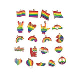 21Pcs Enamel Rainbow Heart Flag Charms for DIY Jewelry Making