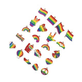 21Pcs Enamel Rainbow Heart Flag Charms for DIY Jewelry Making