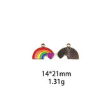 21Pcs Enamel Rainbow Heart Flag Charms for DIY Jewelry Making