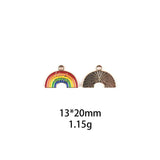 21Pcs Enamel Rainbow Heart Flag Charms for DIY Jewelry Making