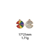 21Pcs Enamel Rainbow Heart Flag Charms for DIY Jewelry Making