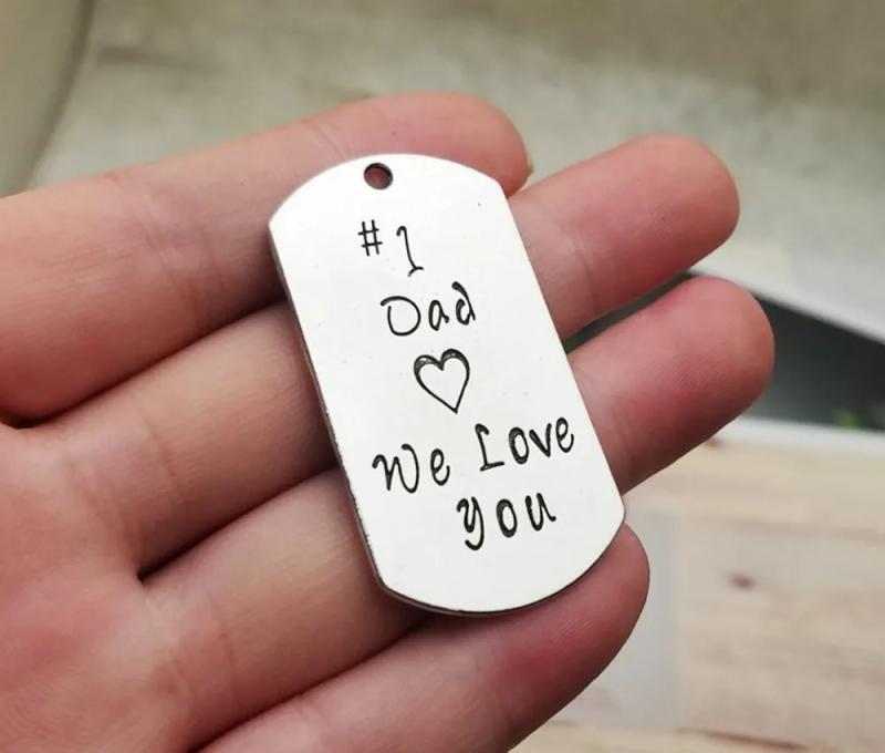 4pcs #1 Dad We Love You Charms Pendants DIY Necklace Supplies