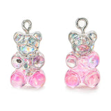 10pcs Candy Glitter Bear Resin Charms DIY Jewelry Decor Accessories