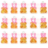 10pcs Candy Glitter Bear Resin Charms DIY Jewelry Decor Accessories