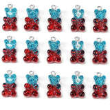 10pcs Candy Glitter Bear Resin Charms DIY Jewelry Decor Accessories