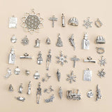 44pcs Mixed Style Snowflake Charms Pendants For DIY Jewelry