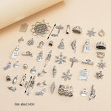 44pcs Mixed Style Snowflake Charms Pendants For DIY Jewelry