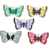 5pcs Mixed Rhinestone Butterfly Charms Pendant DIY Jewelry Making