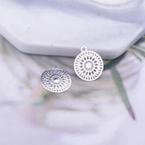 100pcs Rose Plated Round Thin Charms, 12x14mm