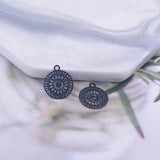 100pcs Rose Plated Round Thin Charms, 12x14mm