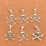 12Pcs Bronze Pirate Skull Halloween Clasp Charm Beads C981