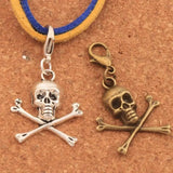 12Pcs Bronze Pirate Skull Halloween Clasp Charm Beads C981