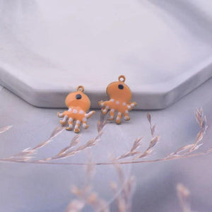 30pcs Double Faced Enamelled Octopus Charms 11*14mm Pendant