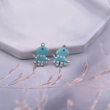 30pcs Double Faced Enamelled Octopus Charms 11*14mm Pendant