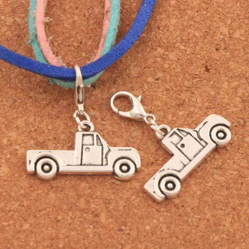 Truck Charm Beads Heart Floating Lobster Clasps 12Pcs