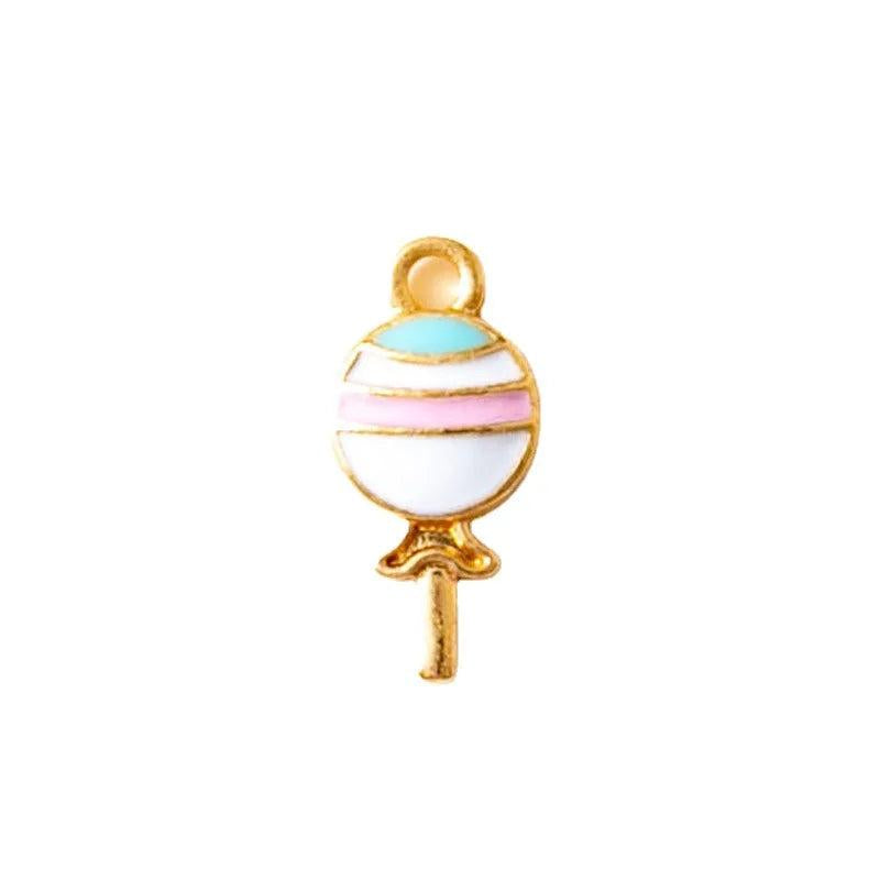 5pcs Colorful Lollipop Charm Food Charms for DIY Jewelry Making