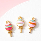 5pcs Colorful Lollipop Charm Food Charms for DIY Jewelry Making