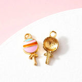 5pcs Colorful Lollipop Charm Food Charms for DIY Jewelry Making