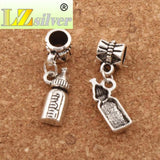 Milk Bottle Big Hole Beads Tibetan Silver 27.2x7.7mm 20pcs