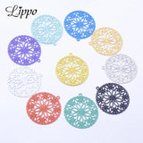 50pcs AB3239 Brass Filigree Flower Charms Pendant for DIY Earrings