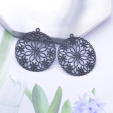 50pcs AB3239 Brass Filigree Flower Charms Pendant for DIY Earrings