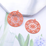 50pcs AB3239 Brass Filigree Flower Charms Pendant for DIY Earrings