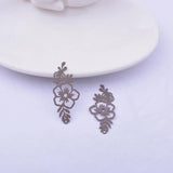 50pcs Filigress Long Flower Charms Earring Pendant DIY Jewelry Decoration