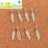 Feather Charm Beads 100Pcs Tibetan Silver Pendants DIY Jewelry