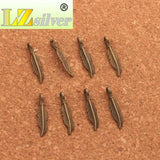 Feather Charm Beads 100Pcs Tibetan Silver Pendants DIY Jewelry