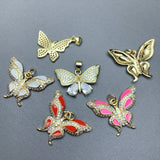 Rhinestones Butterfly Pendant for DIY Jewelry Making