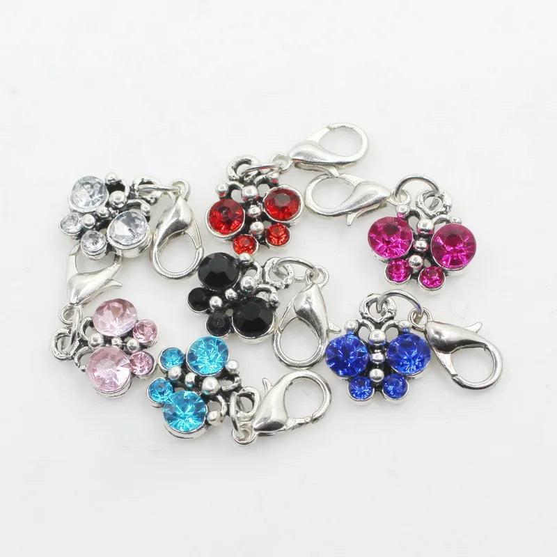 20pcs Crystal Butterfly Dangle Charms DIY Necklace Bracelet Jewelry