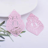30pcs AB6539 Filigree Pink Charms Metal Brass Geometry Earring Findings
