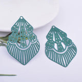 30pcs AB6539 Filigree Pink Charms Metal Brass Geometry Earring Findings