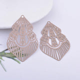 30pcs AB6539 Filigree Pink Charms Metal Brass Geometry Earring Findings