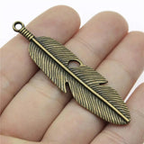 10pcs Antique Bronze Feather Charms for Earring Making Jewelry A11572