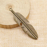 10pcs Antique Bronze Feather Charms for Earring Making Jewelry A11572