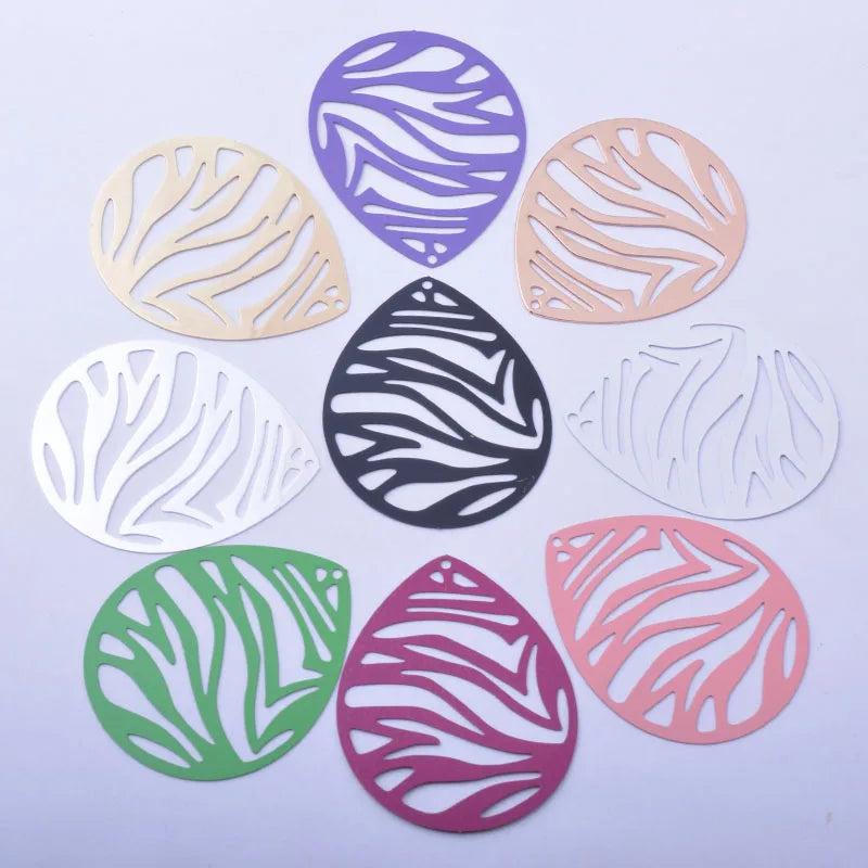 30pcs Brass Water Drop Charms 45*36mm DIY Earring Findings