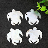 2PCS Shell Carved Turtle Pendant Mother of Pearl Charms for Jewelry Making