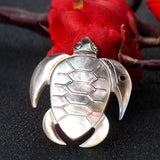 2PCS Shell Carved Turtle Pendant Mother of Pearl Charms for Jewelry Making
